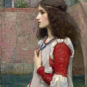 JULIET Art Print: 8"by10" Reproduction. Coquette Girl Perfection! Red & White